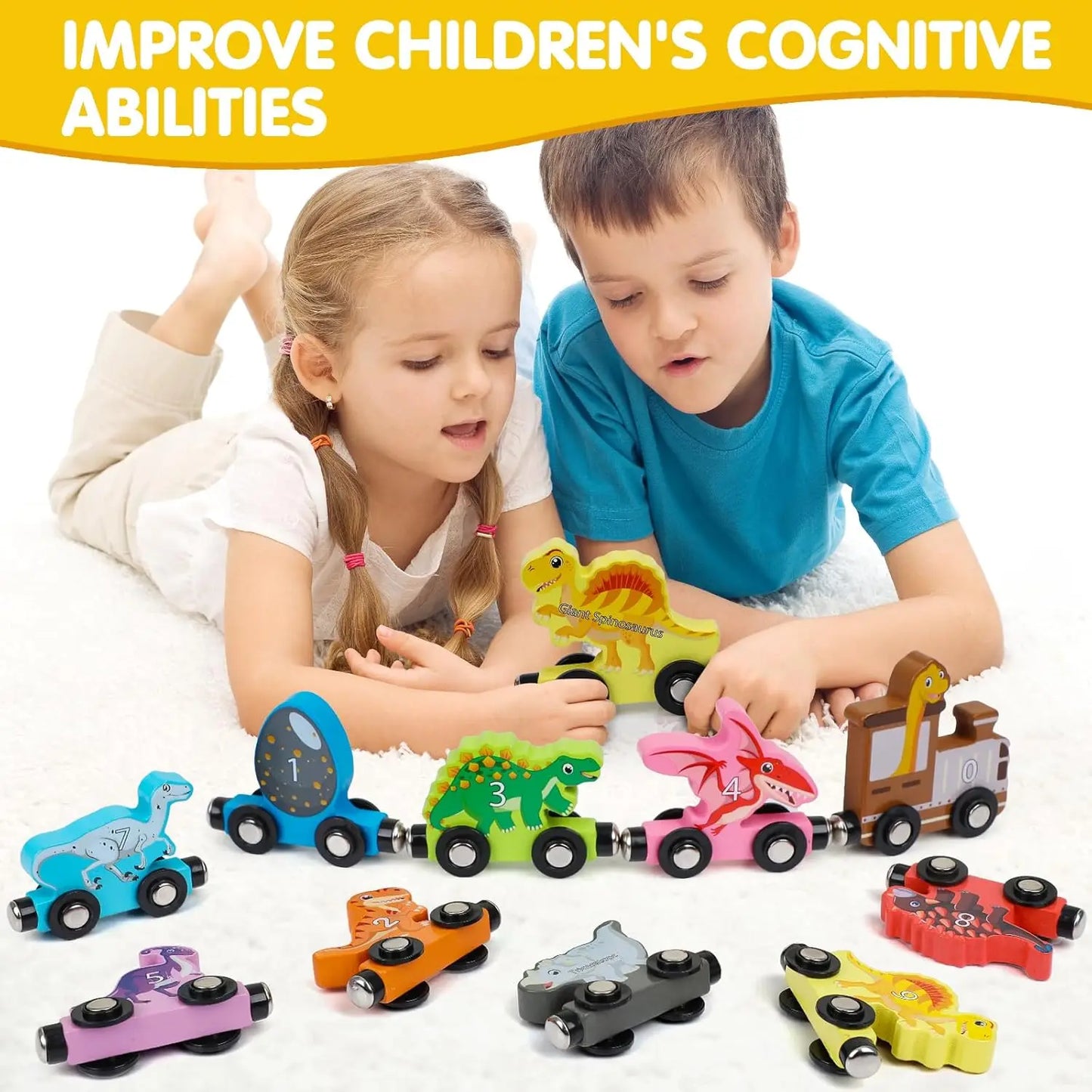 Train magnétique en bois Montessori