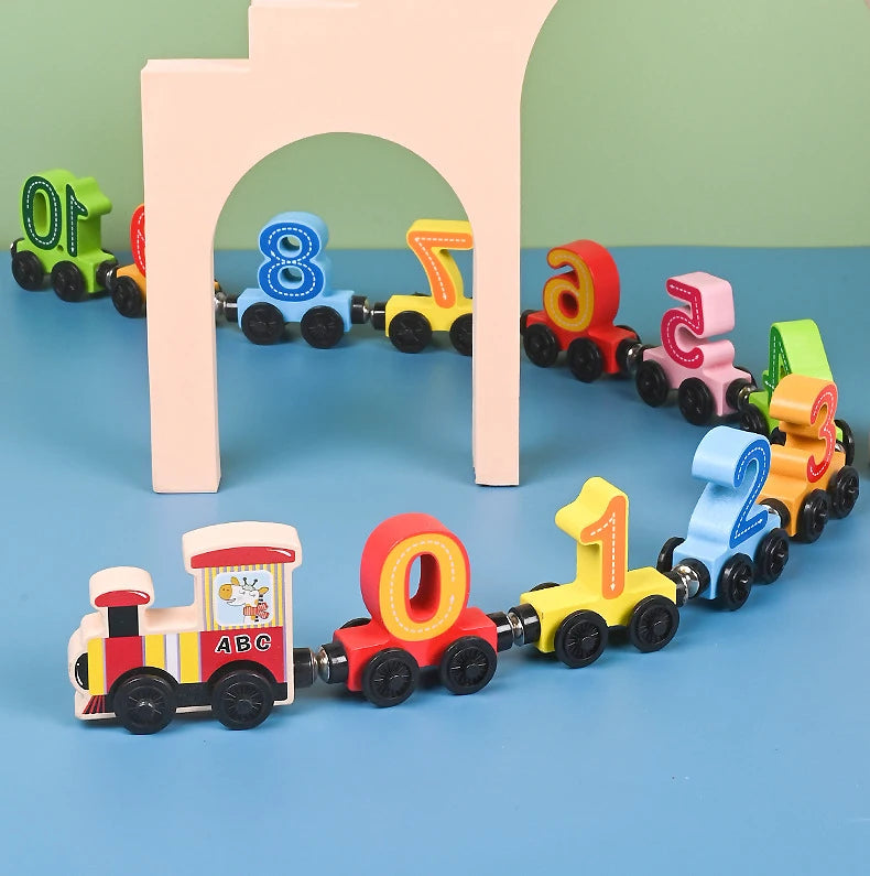 Train magnétique en bois Montessori