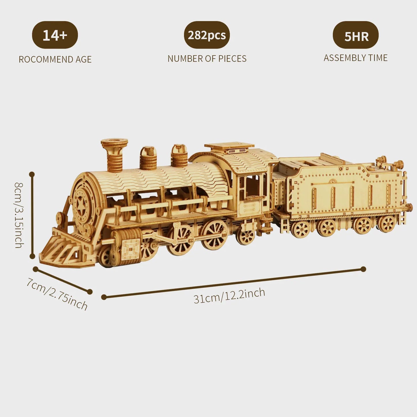 Maquette en bois - Train à vapeur