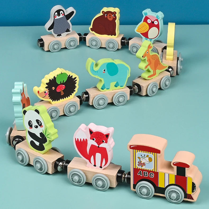 Train magnétique en bois Montessori