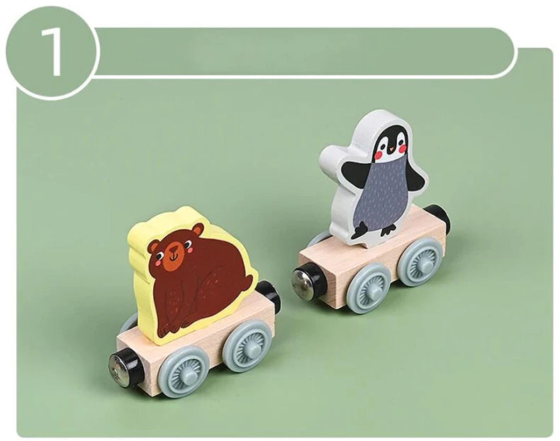 Train magnétique en bois Montessori