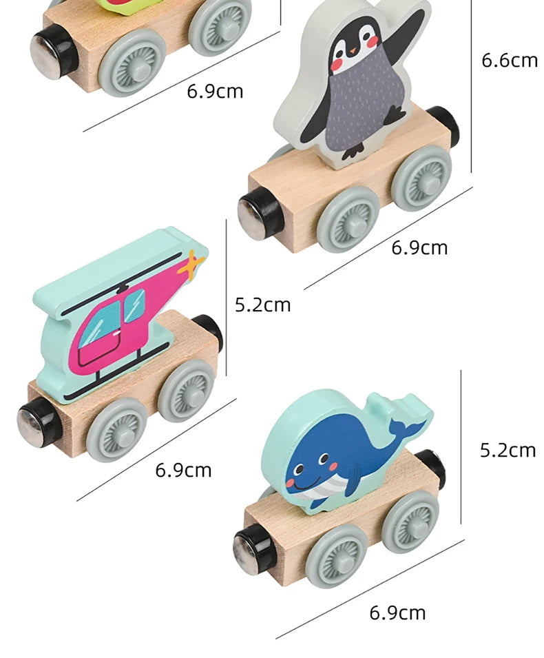 Train magnétique en bois Montessori