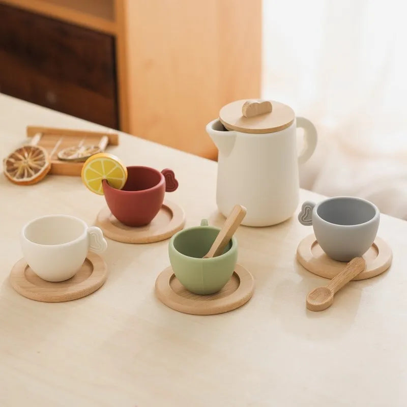 Wooden tea set