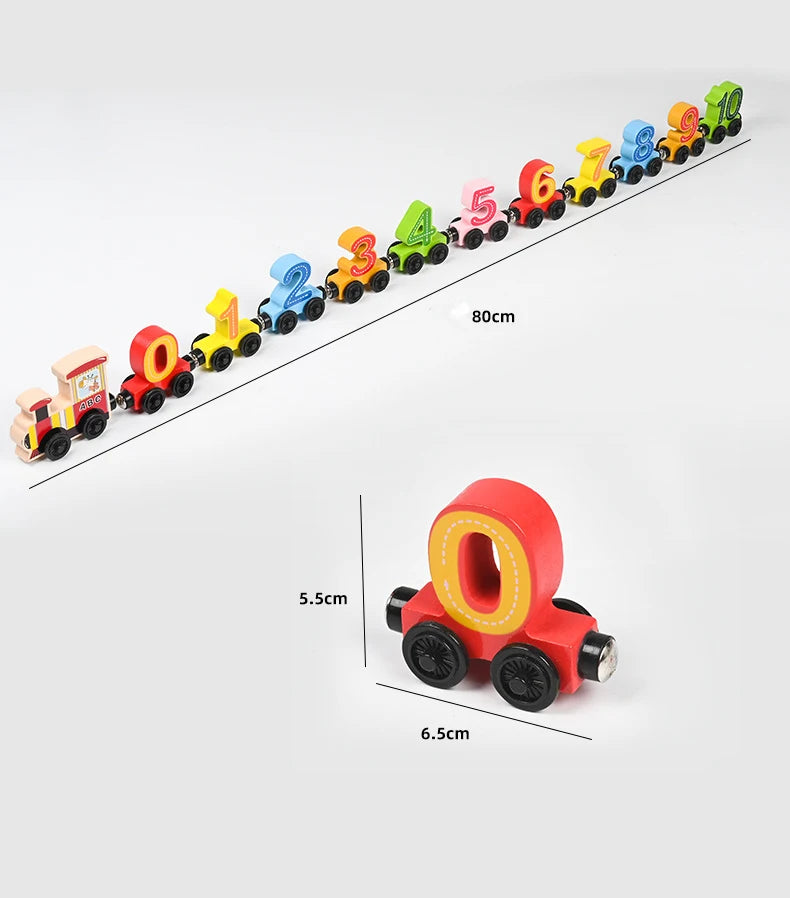 Train magnétique en bois Montessori