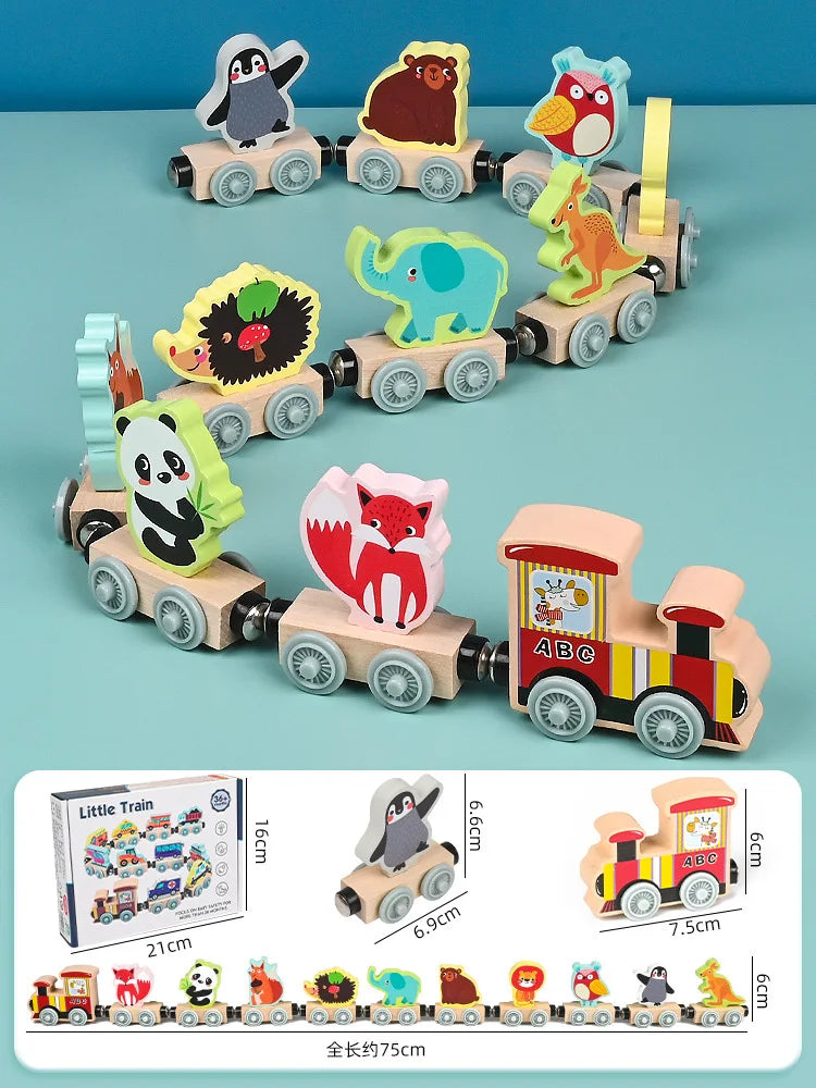 Train magnétique en bois Montessori