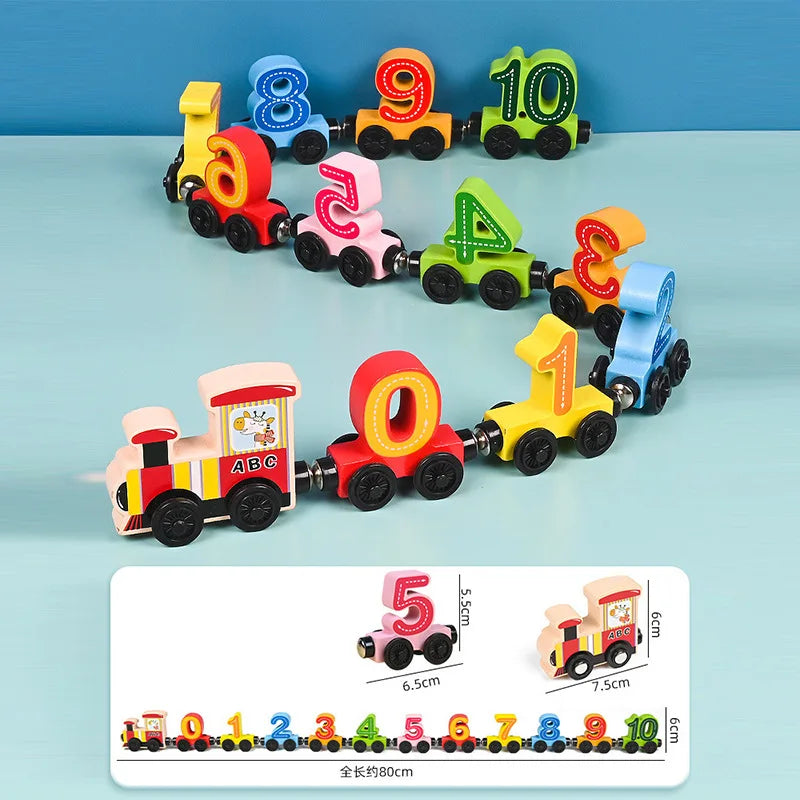 Train magnétique en bois Montessori