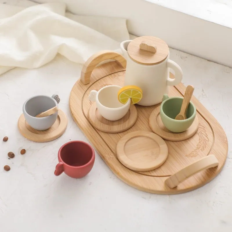 Wooden tea set