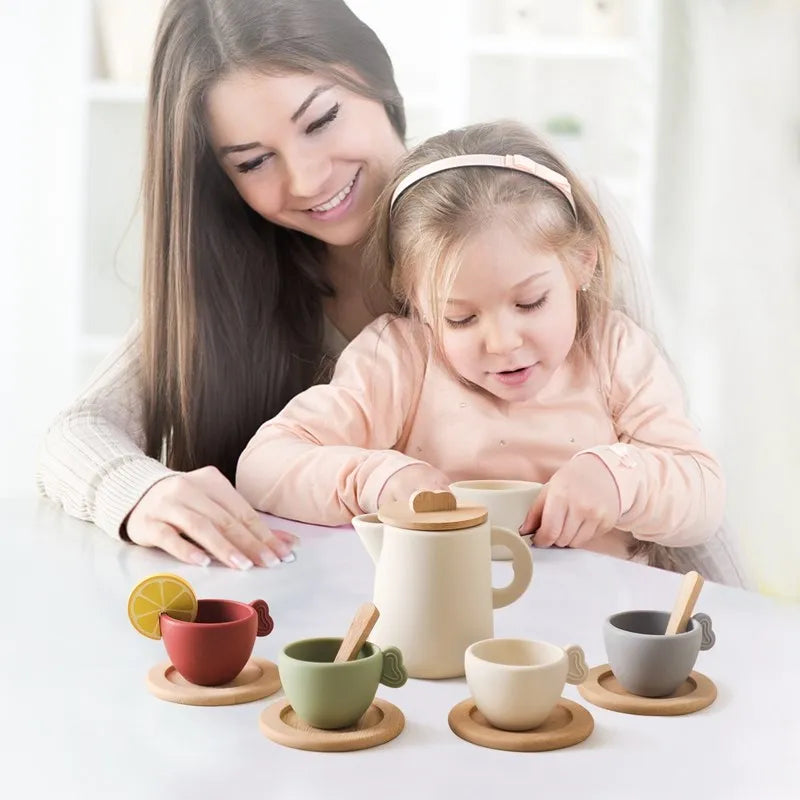 Wooden tea set
