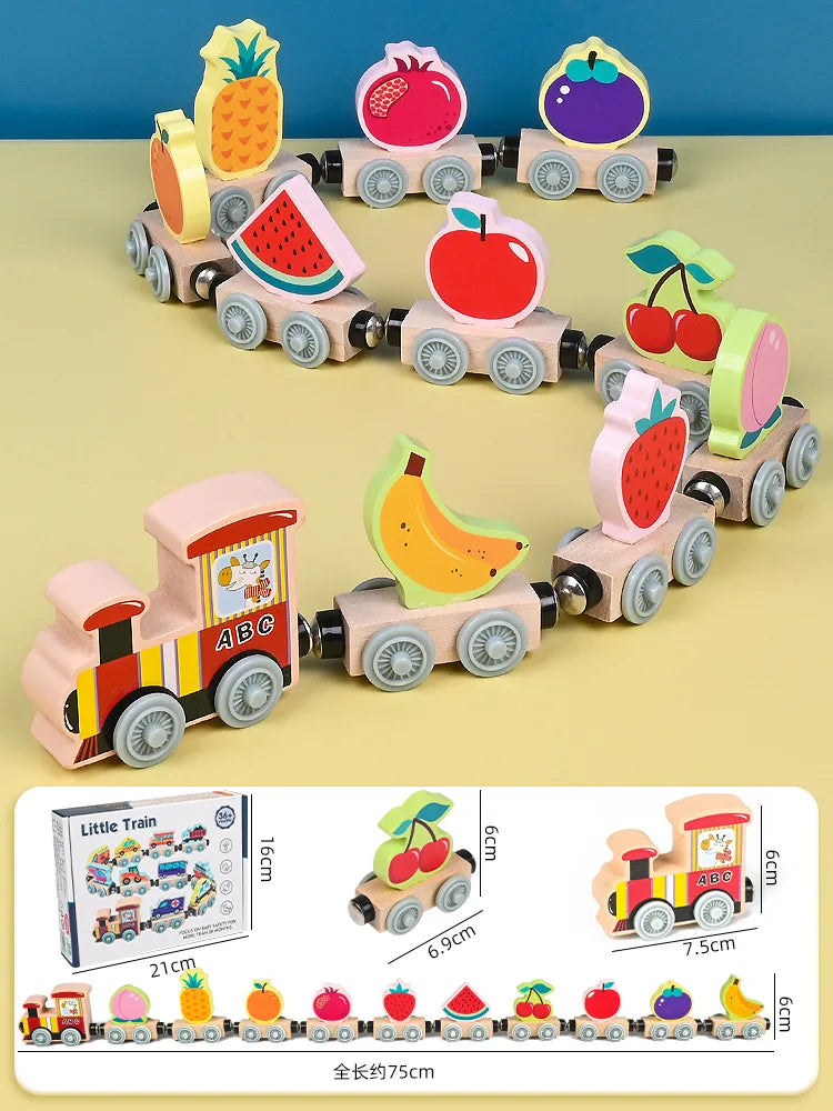 Train magnétique en bois Montessori