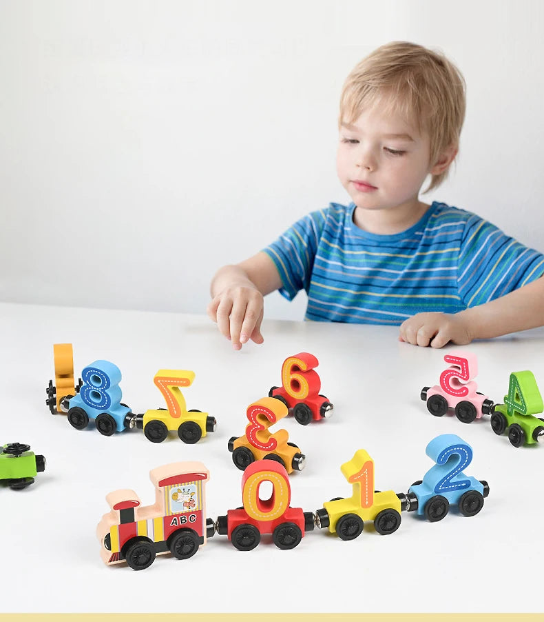 Train magnétique en bois Montessori