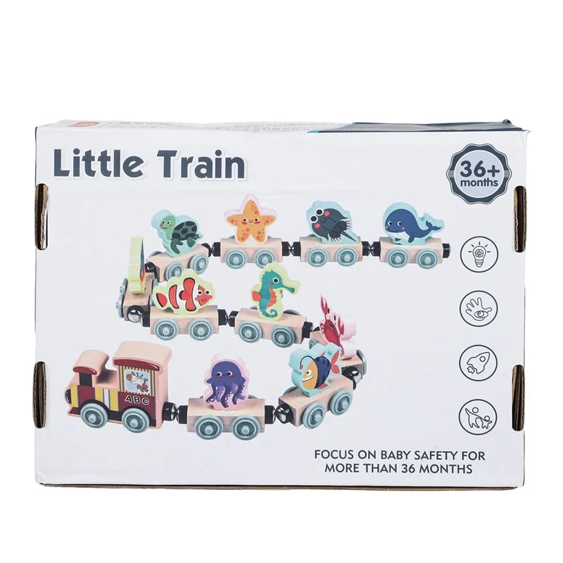 Train magnétique en bois Montessori