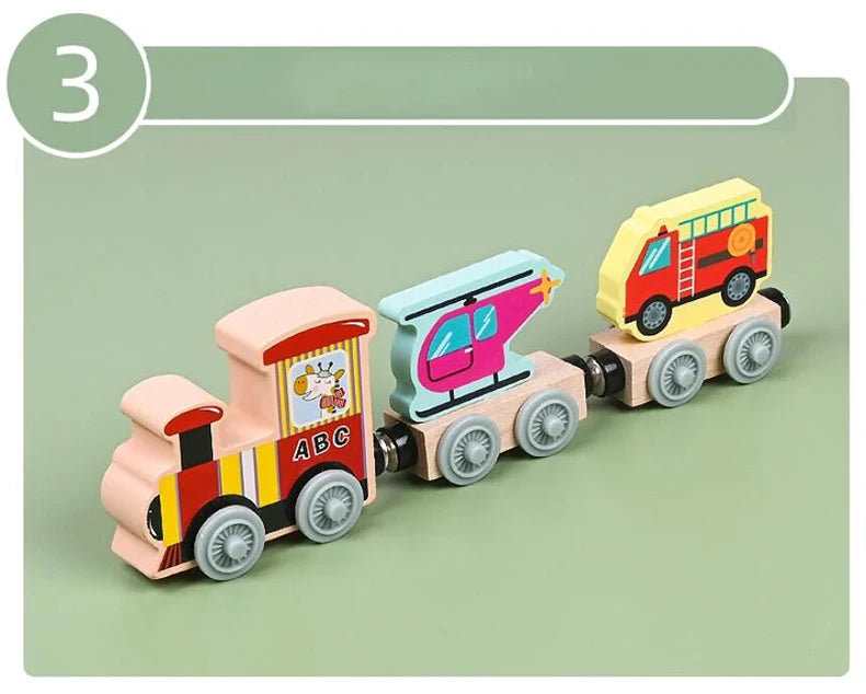 Train magnétique en bois Montessori