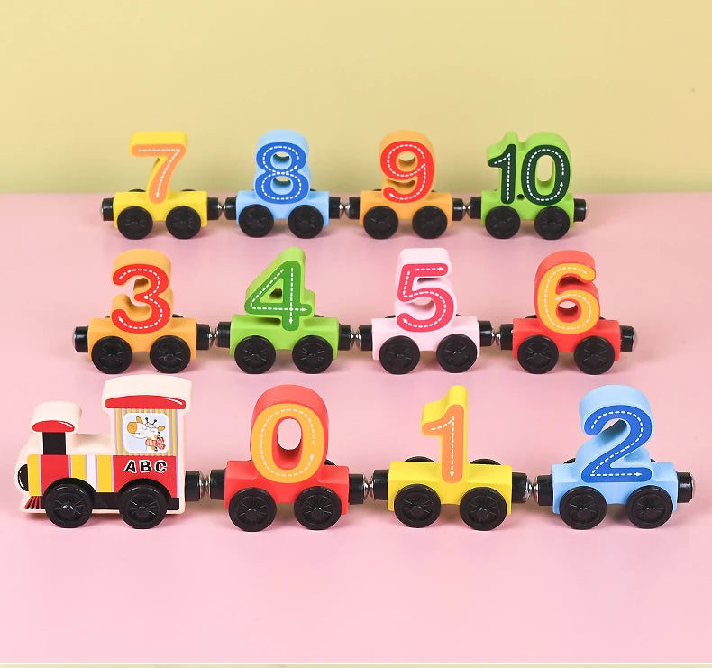 Train magnétique en bois Montessori
