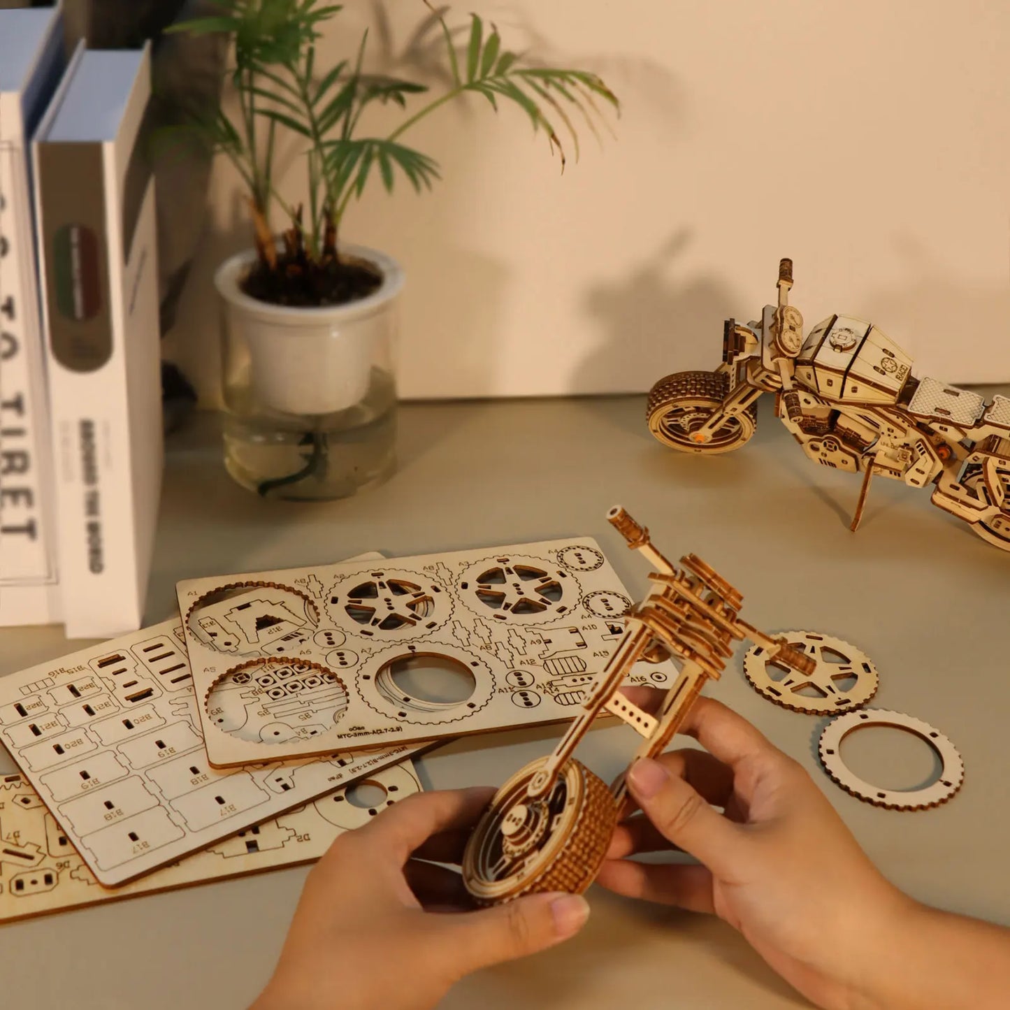Maquette en bois - Moto