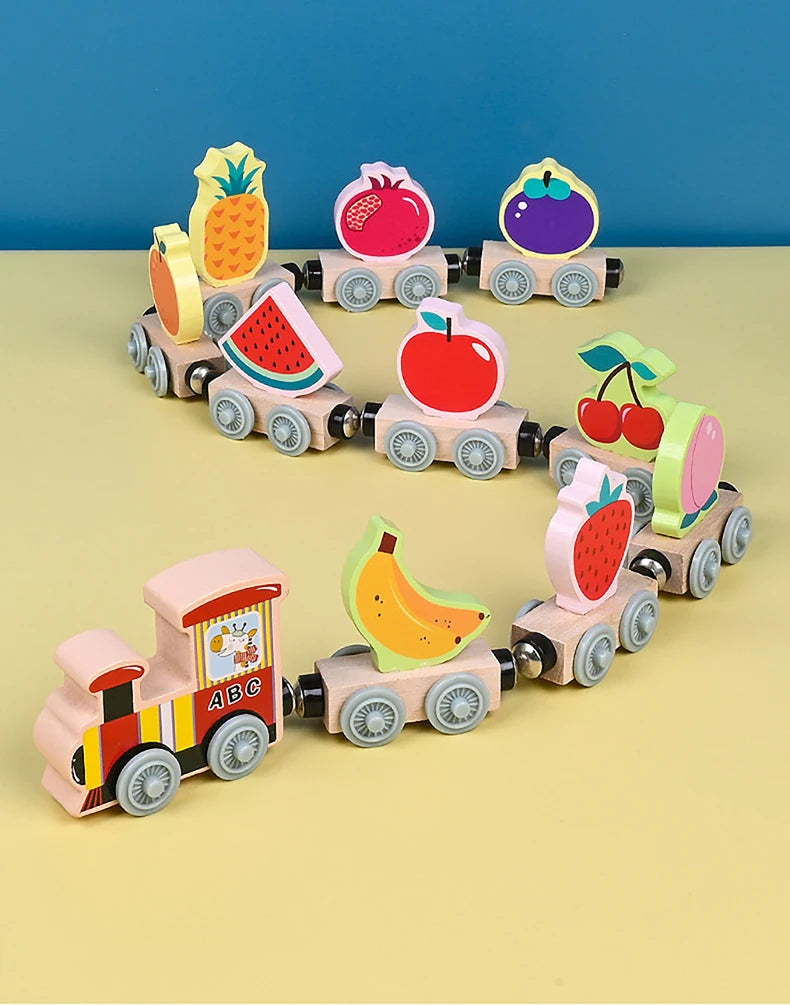 Train magnétique en bois Montessori