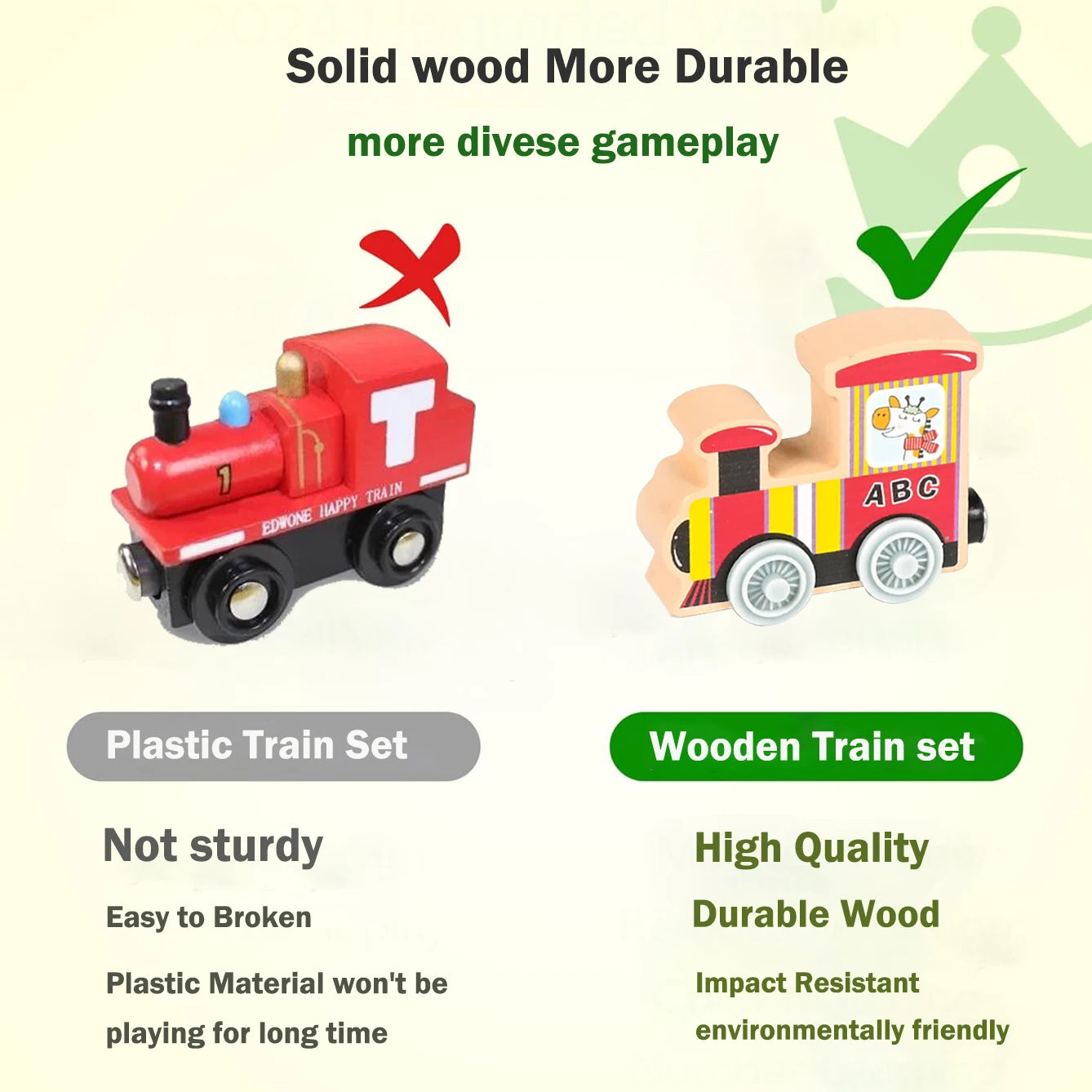 Train magnétique en bois Montessori