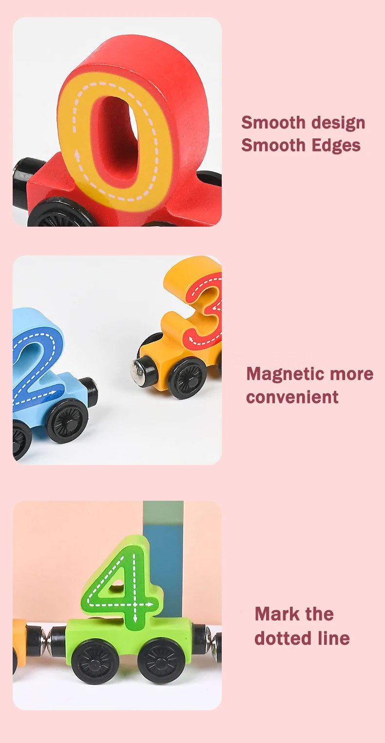 Train magnétique en bois Montessori