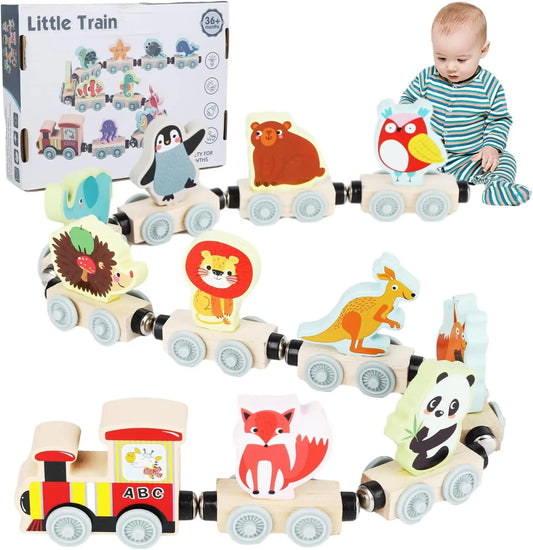Train magnétique en bois Montessori
